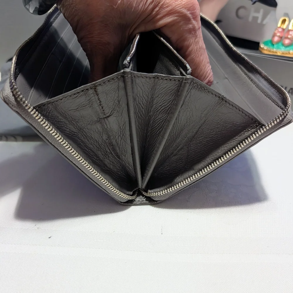 Balenciaga Gray Zip Around Leather Wallet🔥🔥 - Picture 13 of 16